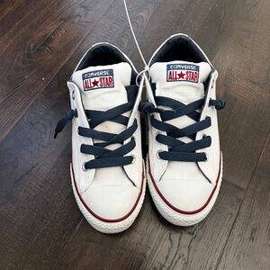 Converse Kids White and Navy Sneakers